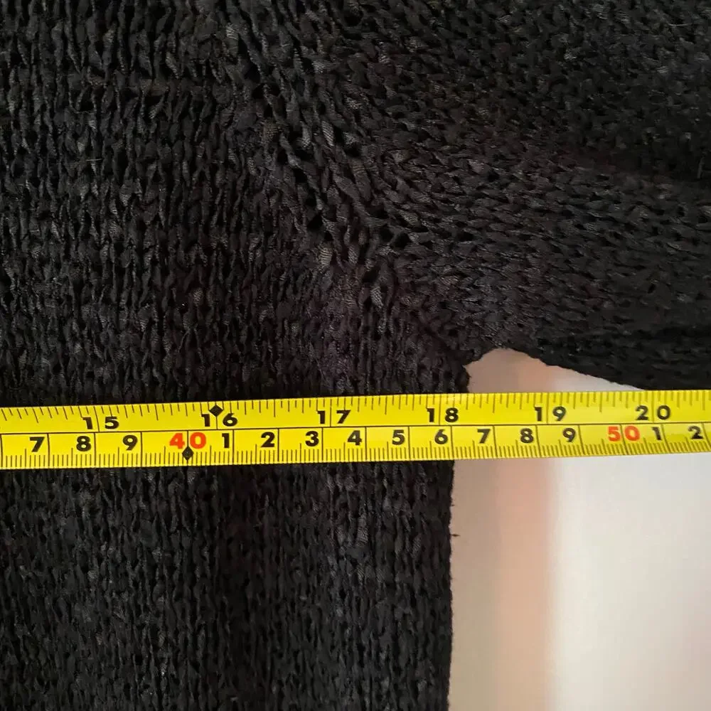 Chico's Black Knit Cotton Blend 3/4 Sleeve Sweater Minimalist Women's 2 / Large